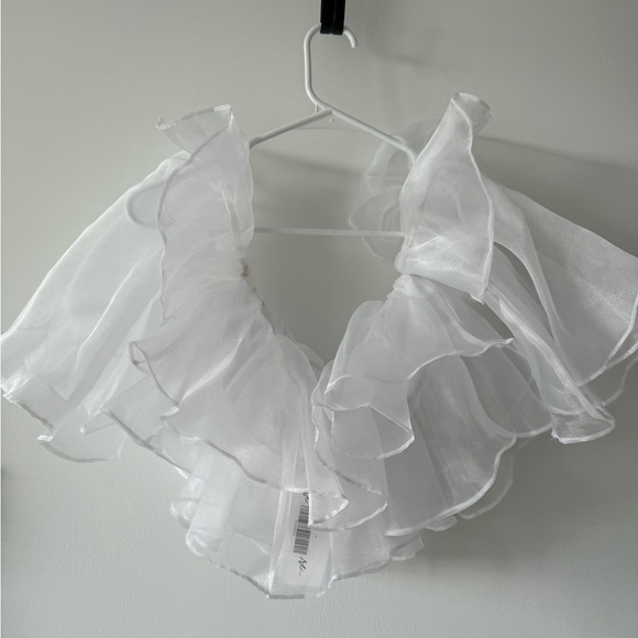 Brand New 12th Tribe Ruffle Organza Top in White - Picture 5 of 6
